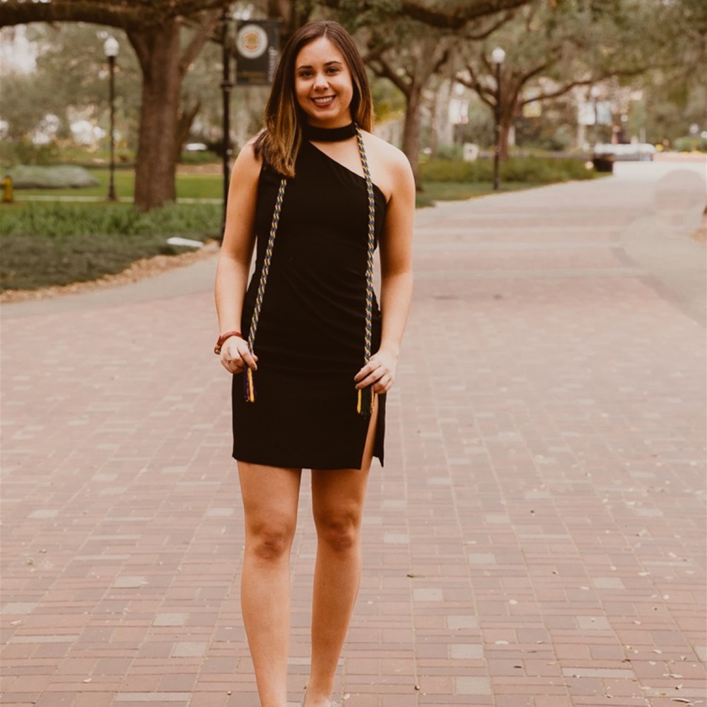 Black dress with choker